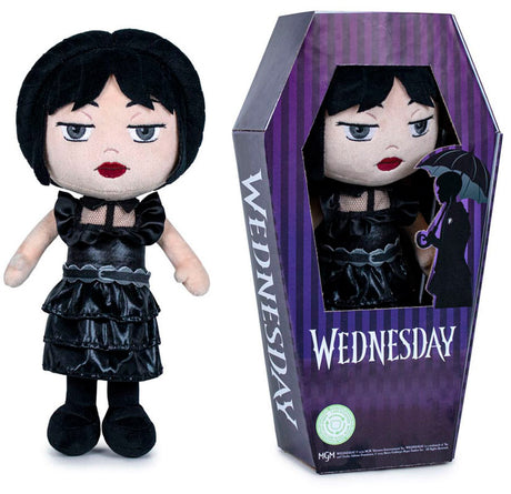 Wednesday Addams bamse i kjole - 32 cm.