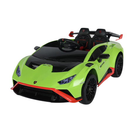 Lamborghini Huracán STO til Børn 12V - Grøn Sporty Model med LED og Musik