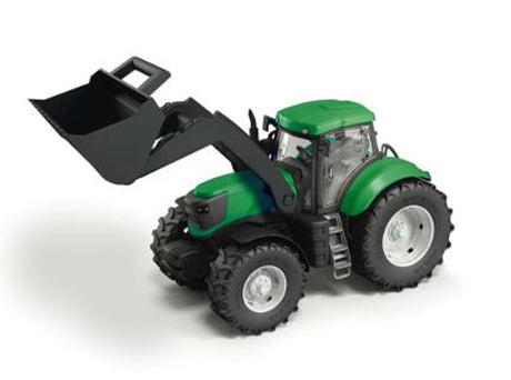 Grøn traktor med frontlæsser – 40 cm