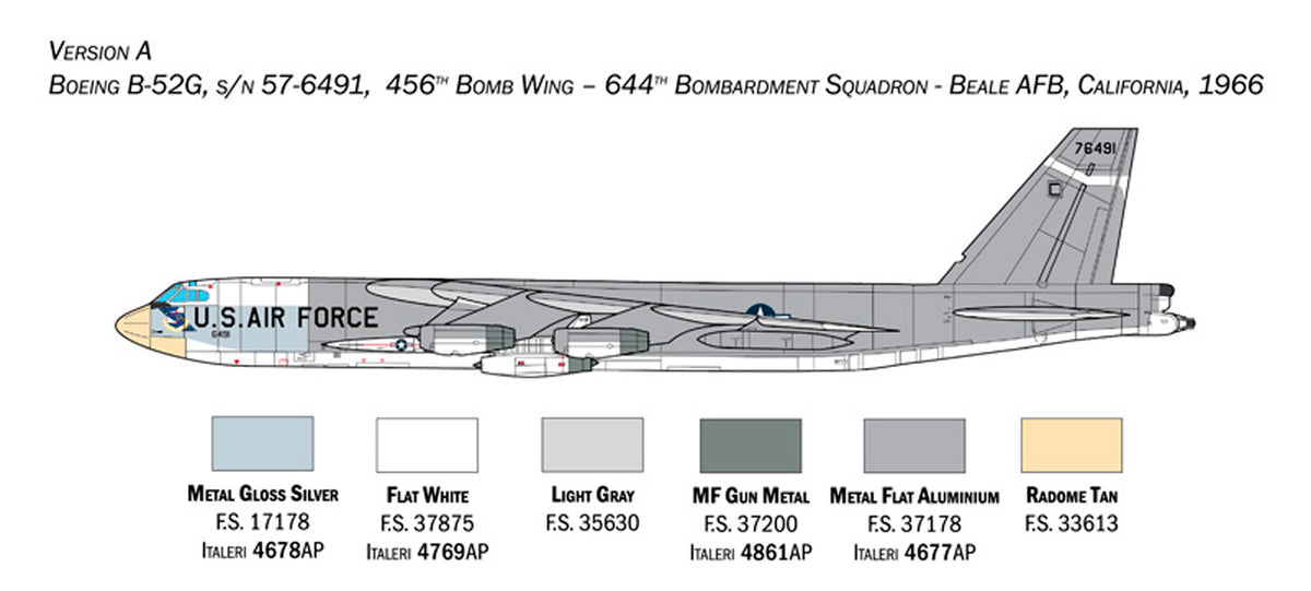 Italeri 1:72 B-52G Stratofortress Early version with Hound Dog Missiles - Modelfly