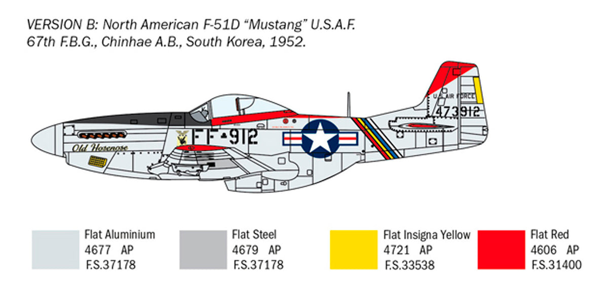 Italeri 1:72 North American F-51D Mustang Korean War - Modelfly