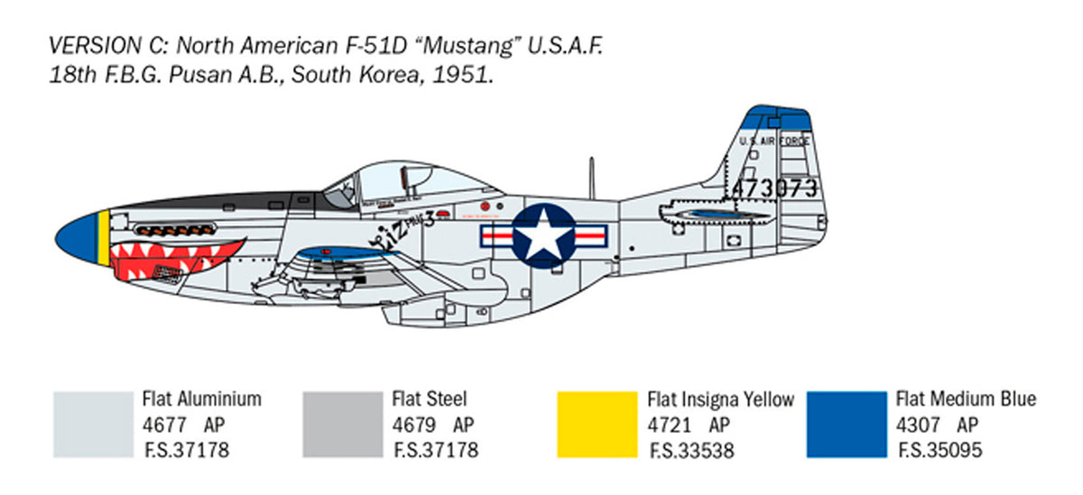Italeri 1:72 North American F-51D Mustang Korean War - Modelfly