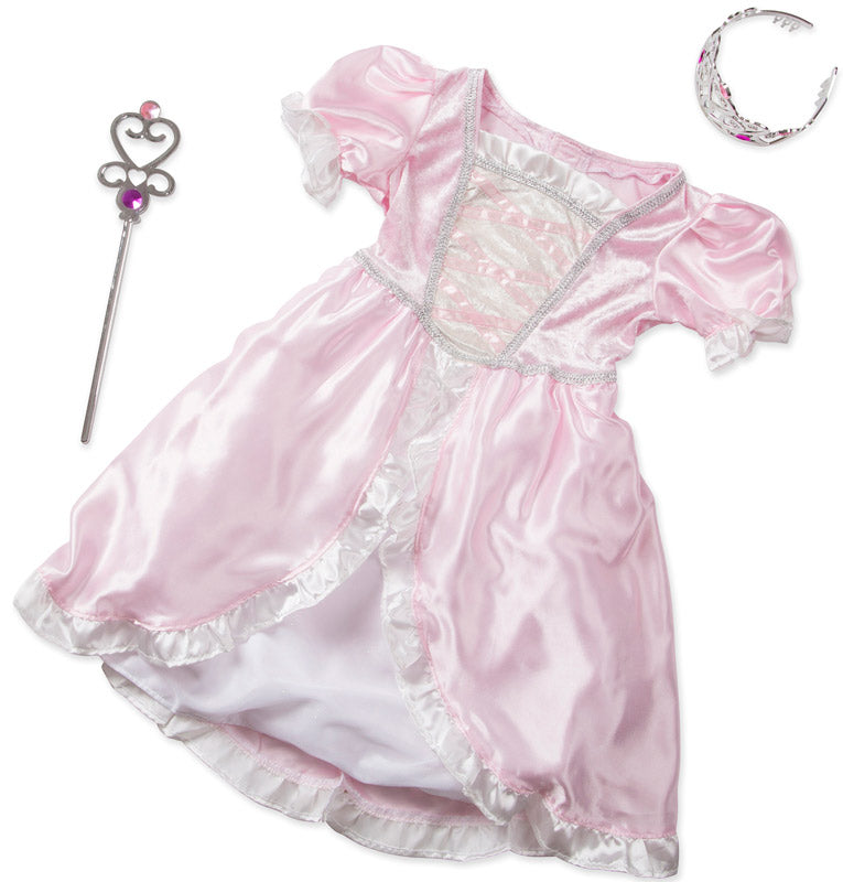 Prinsessekjole med tilbehør - str. 3 - 7 år.