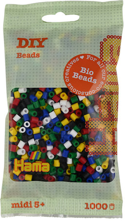 Hama midi Bio perler - Farvemix 6 farver.