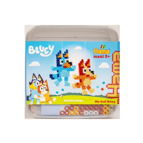HAMA Maxi bøtte perler + plade - Bluey