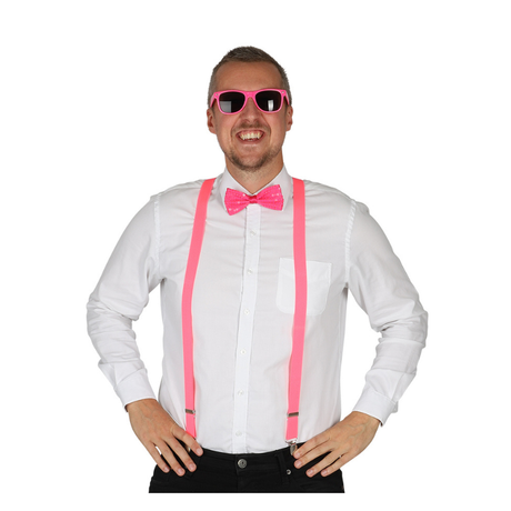 Neon udklædningssæt pink