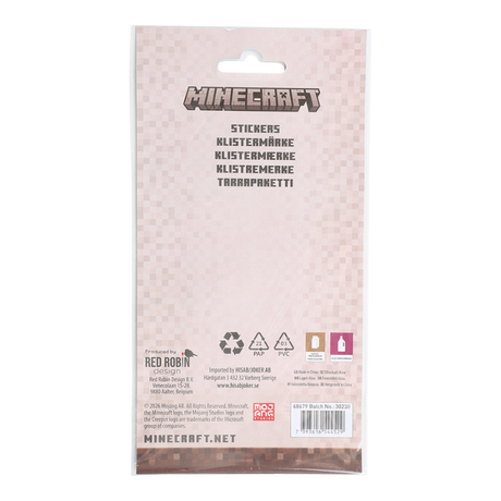 Klistermærkeark Minecraft