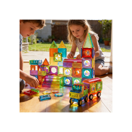 WOOPIE Magnetiske Byggeklodser 3D Slot & Køretøjer 71 Dele