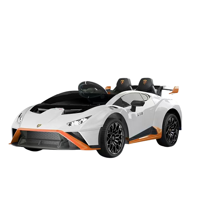 Lamborghini Huracán STO til Børn 12V - Hvid Sporty Model med LED og Musik