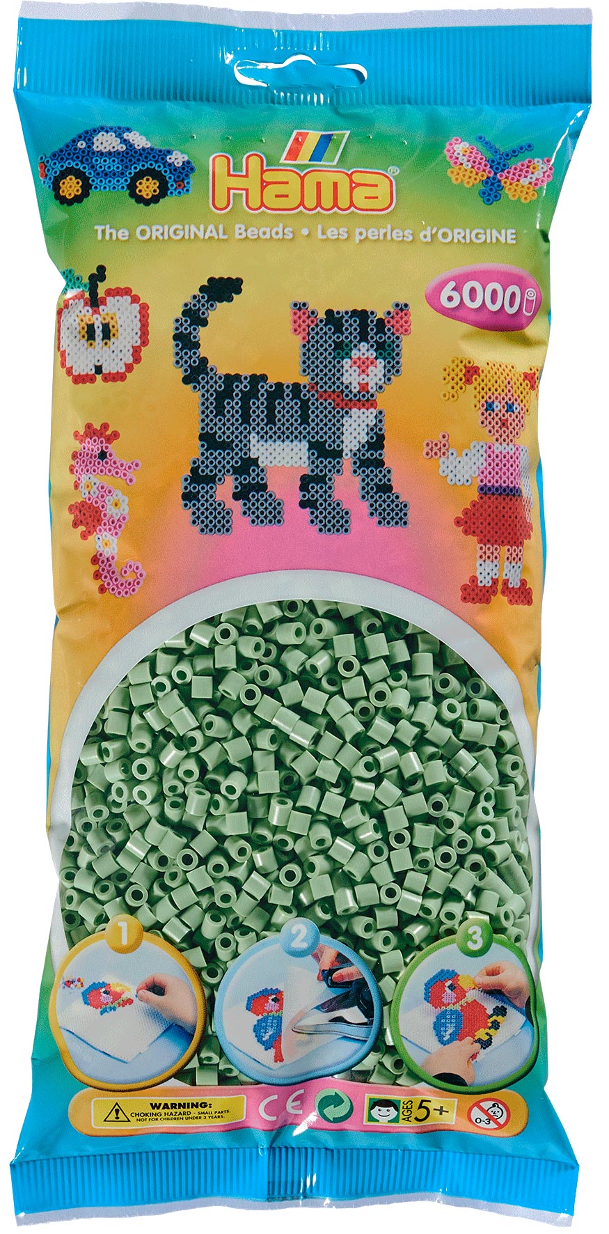 Hama midi perler 205-101 - 6000 stk. eukalyptus