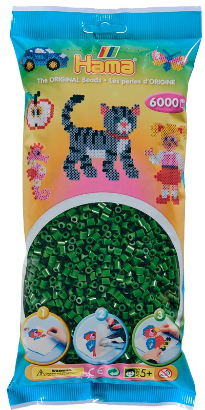 Hama midi perler 205-102 - 6000 stk. skovgrøn