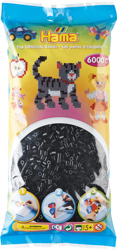 Hama midi perler 205-18 - 6000 stk. sorte