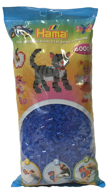Hama midi perler 205-36 - 6000 stk. neon blå