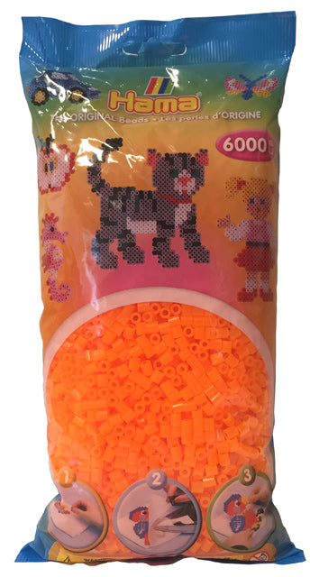 Hama midi perler 205-38 - 6000 stk. neon orange
