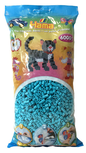 Hama midi perler 205-49 - 6000 stk. azurblå