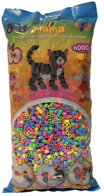 Hama midi perler 205-50 - 6000 stk. pastel mix