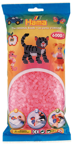 Hama midi perler 205-72 - 6000 stk. Transparent pink