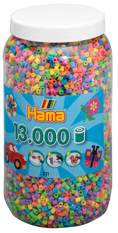 Hama midi perler 211-50 - 13.000 stk pastel farver