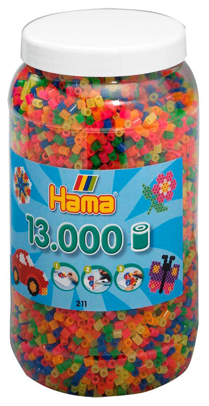 Hama midi perler 211-51 - 13.000 stk neon mix