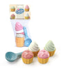 Cupcakesæt til sandkassen - 9 dele med cupcakeforme og kugleske