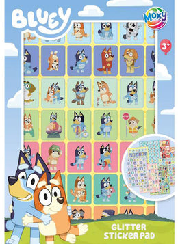 Bluey glitter klistermærkebog med 8 sider