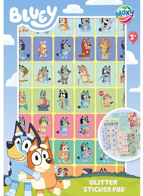 Bluey glitter klistermærkebog med 8 sider