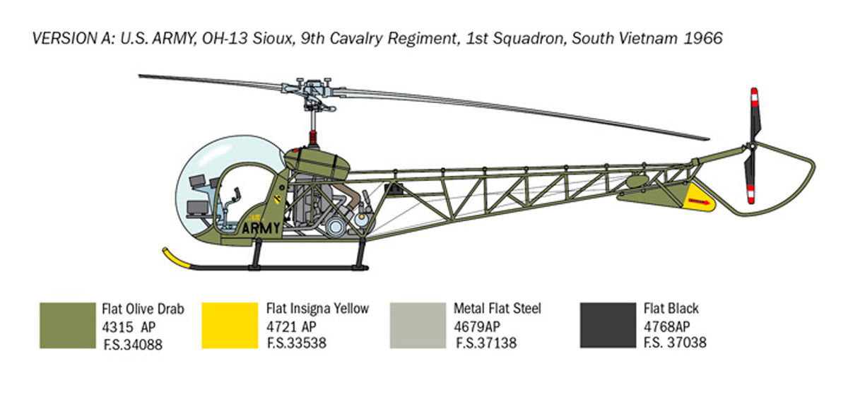 Italeri 1:48 OH-13 Sioux - Modelhelikopter