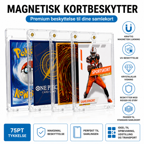 Magnetisk Hard Case til Pokémon Kort – UV Beskyttelse 75PT Premium Kortbeskytter