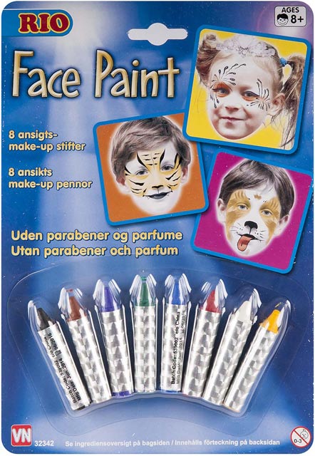 ansigtsfarver 8 stk.