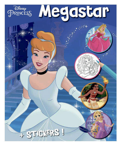 Megastar malebog med Disney prinsesser samt stickers