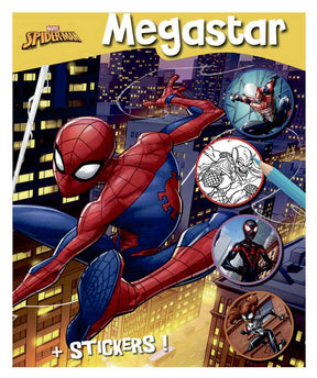 Megastar malebog med Spiderman samt stickers