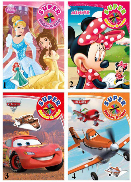 Disney malebog med stickers og 32 sider