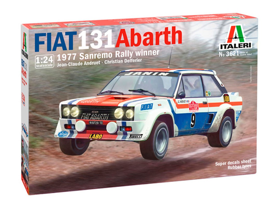 Italeri 1:24 Fiat 131 Abarth 1977 Sanremo Rally Winner - Modelbil