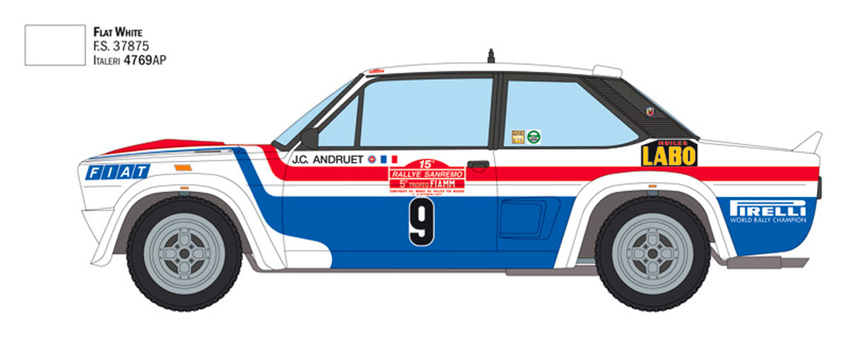 Italeri 1:24 Fiat 131 Abarth 1977 Sanremo Rally Winner - Modelbil