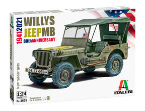Italeri 1:24 Willys Jeep MB 80 års jubilæum 1941-2021 - Modelbil
