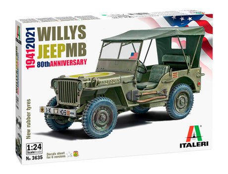 Italeri 1:24 Willys Jeep MB 80 års jubilæum 1941-2021 - Modelbil