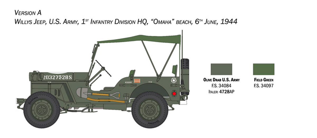 Italeri 1:24 Willys Jeep MB 80 års jubilæum 1941-2021 - Modelbil