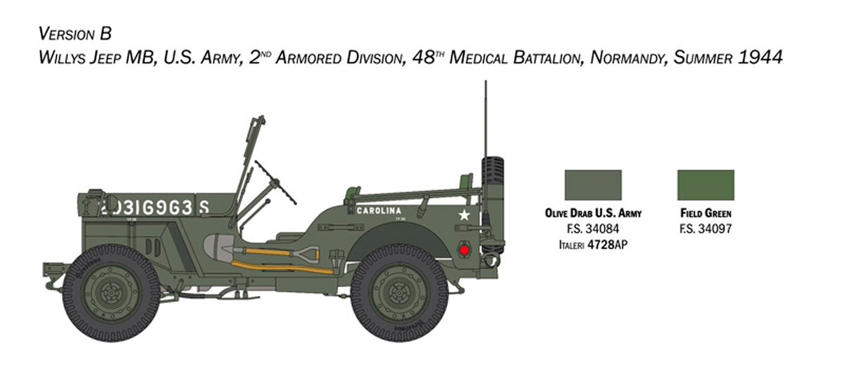 Italeri 1:24 Willys Jeep MB 80 års jubilæum 1941-2021 - Modelbil