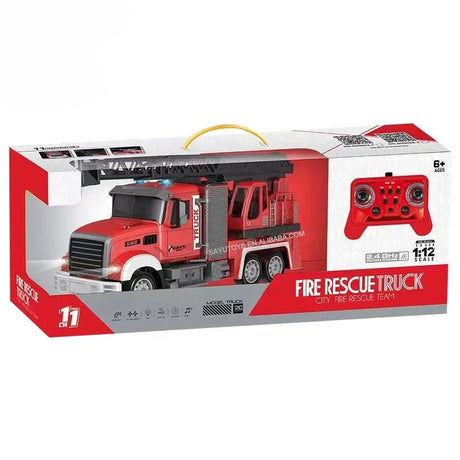 Fjernstyret Brandbil 1:12 (6 år+) – Fire Rescue Truck med Lys & Lyd
