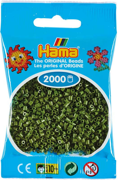 Hama mini perler 501-84 2000 stk - oliven