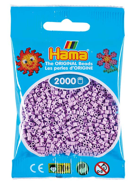 Hama mini perler 501-96 2000 stk - Pastel lilla