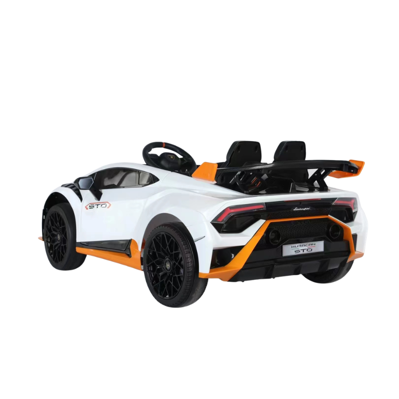 Lamborghini Huracán STO til Børn 12V - Hvid Sporty Model med LED og Musik
