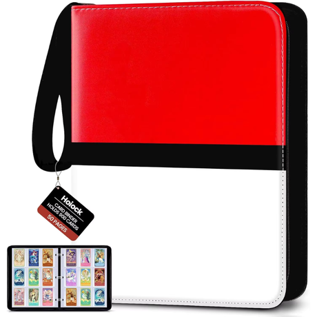MIO 9-Pocket PU Leather Pokémon Kortmappe med Lynlås - Samlemappe til 900 Kort