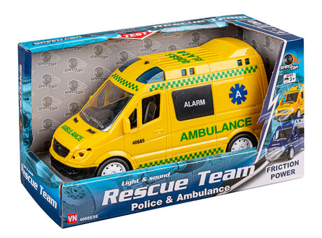 Speed Ambulance med Lys og Lyd Friktion 17 cm