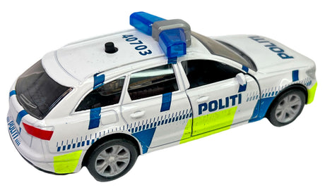 Politibil i metal m/ lys & lyd