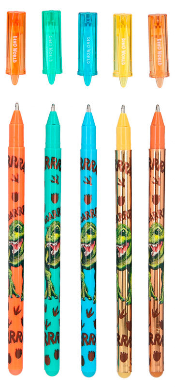 Dino World gelpenne - 5 stk.