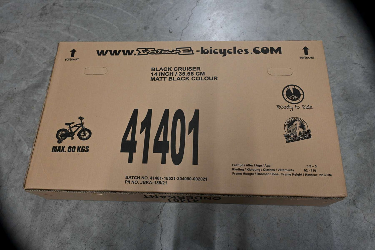 Volare Black Cruiser 14″ Børnecykel – Sort