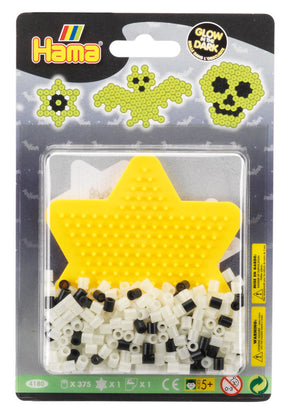 Hama glow in the dark midi perlesæt - 375 perler