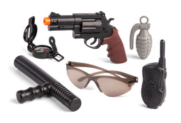 Politisæt med Legetøjsrevolver, Politistav og Walkie-Talkie