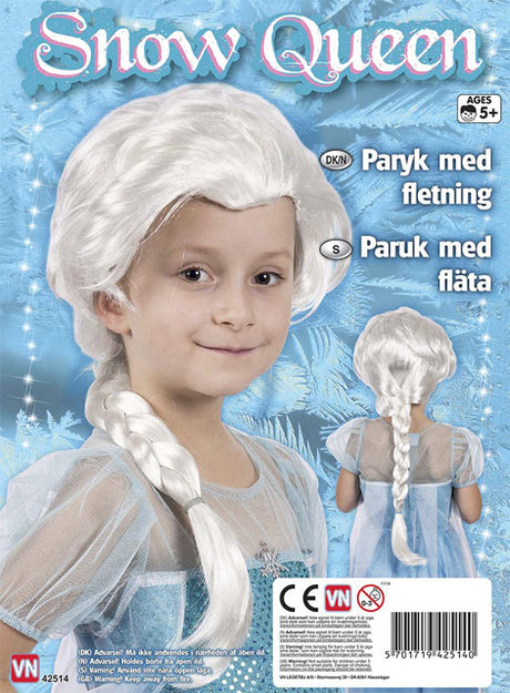 Snow queen paryk med fletninger